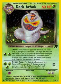 Dark Arbok - 2/82 - Pokemon Team Rocket Unlimited Holo Rare Card WOTC NM - Image 1