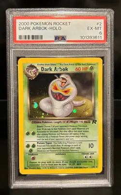 Dark Arbok 2/82 PSA 6 2000 Rocket Set Holo Rare Pokemon Card - Image 1