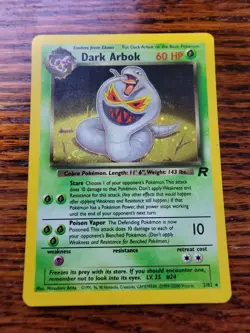 LP! Dark Arbok Rare Holo Pokemon Card Team Rocket 2/82 Basic 1999 Holographic - Image 1