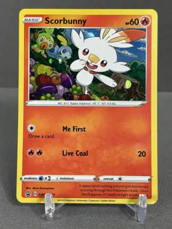 Pokemon TCG Scorbunny SWSH071 Black Star Promo Cosmos Holo NM - Image 1