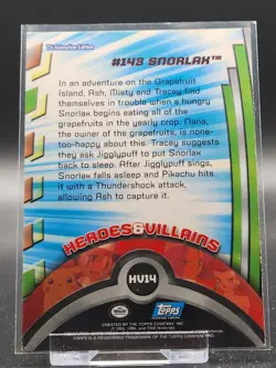 Pokemon Topps Series 2 Heroes & Villains TV Animation HV14 SNORLAX - Silver Foil - Image 2