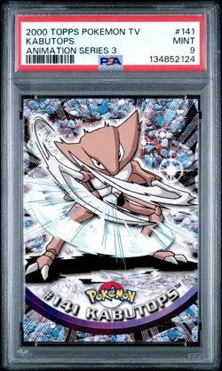 2000 TOPPS POKEMON TV ANIMATION SERIES 3 #141 KABUTOPS PSA 9 - Image 1