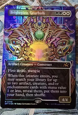 Brightglass Gearhulk (Borderless), Aetherdrift, Foil, MTG, #348, Mint - Image 1