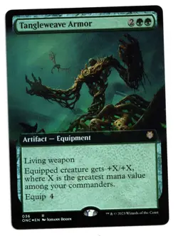 Magic the Gathering MTG Tangleweave Armor FOIL Extended Art #036 ONC Rare! NM - Image 1