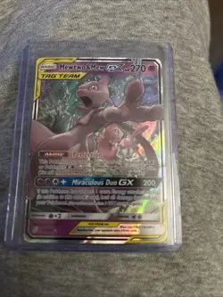 Pokemon Mewtwo & Mew GX TAG TEAM Ultra Rare Holo 71/236 Sm-Unified Minds - Image 2