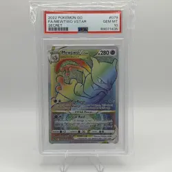 PSA 10 Mewtwo VSTAR 079/078 Pokemon GO Rainbow Secret Rare Pokemon Card - Image 1