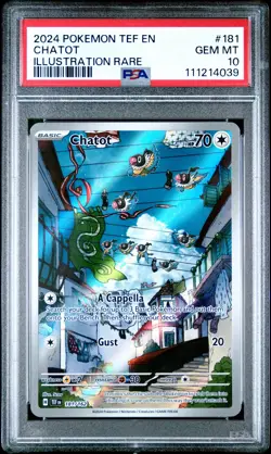 Chatot 181/162 Illustration Rare Tef En-temporal Forces Pokemon PSA 10 - Image 1
