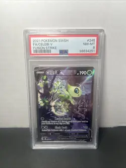 Pokemon TCG Celebi V Alternate Art Fusion Strike 245/264 PSA 8 - Image 1