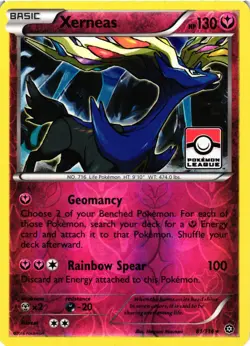 Pokemon TCG Steam Siege Xerneas 81/114 Reverse Holo Stamped Pokemon League VLP - Image 1