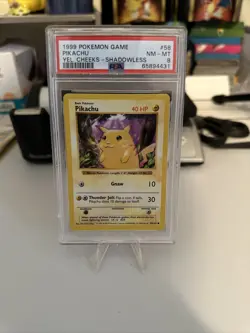 Pokemon Pikachu Base Set Shadowless Yellow Cheeks #58 PSA 8 - Image 1