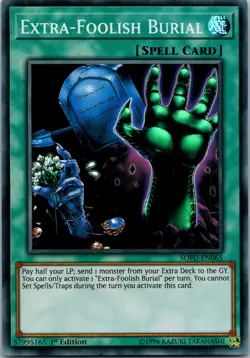 Yugioh Extra-Foolish Burial SOFU-EN065 1st Edition Super Rare NM - Image 1