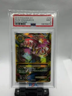 Pokemon M Venusaur EX 100/108 PSA 9 Pokemon 2016 XY Evolutions - Image 1