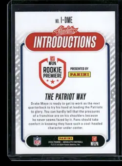 Drake Maye Introductions The Patriot Way #I-DME 2024 Absolute Football - Image 2