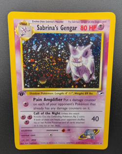 Pokemon Gym Heroes - Sabrina's Gengar 14/132- First Edition - Holo - LP - Image 2