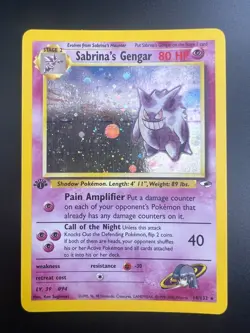 Sabrina's Gengar - 14/132 - Pokemon Gym Heroes 1st Edition Holo Rare WOTC LP - Image 1