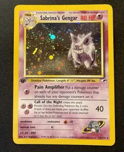 Pokemon TCG First Edition Sabrina's Gengar Gym Challenge 14/132 LP - Image 1