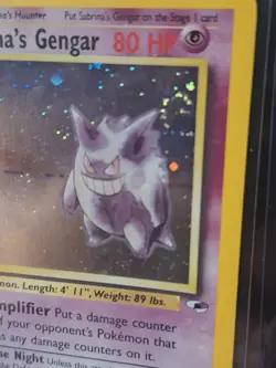 *SWIRL* Pokemon Gym Heroes 1st Edition Rare Holo Card Sabrina's Gengar 14/132 LP - Image 2