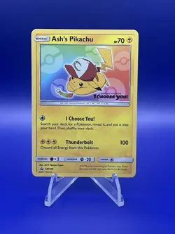 Ash’s Pikachu SM108 2017 Black Star Promo Card Pokemon "I Choose You" NM - Image 1