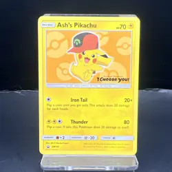 Pokemon TCG Ash's Pikachu SM110 Black Star Movie Promo 'I Choose You' LP - Image 1