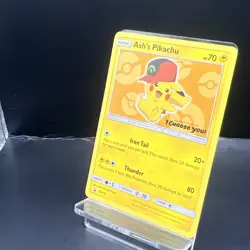 Pokemon TCG Ash's Pikachu SM110 Black Star Movie Promo 'I Choose You' LP - Image 3