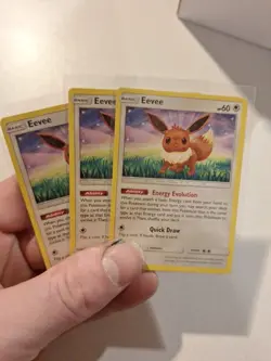 Genuine Pokemon TCG Eevee 101/149 Sun & Moon Base Set 2017 Common NM X 3 - Image 1