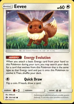 Eevee 101/149 | Sun & Moon - Base Set | Pokemon TCG | English | Common - Image 1