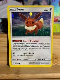 EEVEE 101/149 Sun&Moon Base Set Cosmos Holo Common Pokemon TCG Near Mint - Image 1