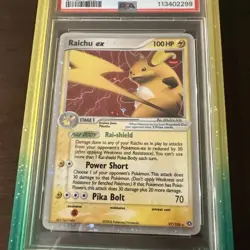 Pokemon EX Emerald Raichu Holo PSA 8 NM-MT #97 2005 + Pumpkin Graded Guard - Image 2