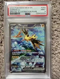 Pokemon TCG Zapdos EX Holo Card 202/165 Scarlet & Violet 151 Sir PSA 9 - Image 1