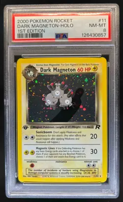 2000 Pokemon Team Rocket First Edition Dark Magneton Holo #11/82 PSA 8 - Image 1