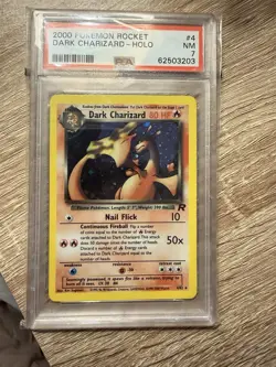 Pokemon Dark Charizard Holo PSA 7 NM MT 2000 4/82 Rocket Series - Very clean - Image 1