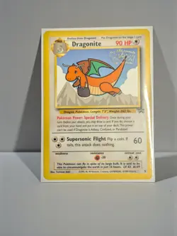 Pokemon Card Dragonite Movie Promo Stamp #5 The First Movie Kids WB Presents - Image 1