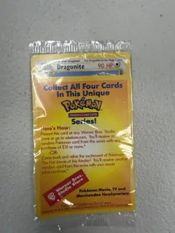 Sealed Dragonite Pokemon The First Movie WB Promo Black Star 1999 Card WOTC New - Image 1