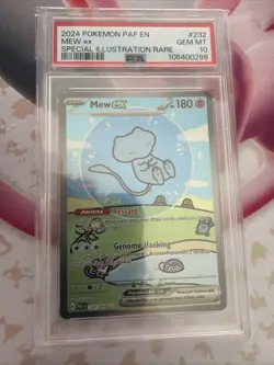 POKEMON PSA 10 2024 SV Paldean Fates Mew ex 232/091 SIR *3886 - Image 1
