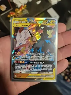 Pokemon Sun & Moon Cosmic Eclipse Reshiram & Zekrom GX 157/236 - Image 1