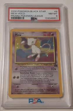 Pokemon Promo Black Star #9 Swirl Mew-Holo PSA 8 N7 - Image 1