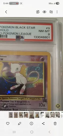 Pokemon Promo Black Star #9 Swirl Mew-Holo PSA 8 N7 - Image 3