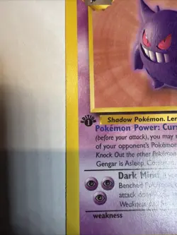 Pokemon Gengar TCG 20/62 1st Edition Non-Holo Card Fossil Small Cease On Back - Image 5
