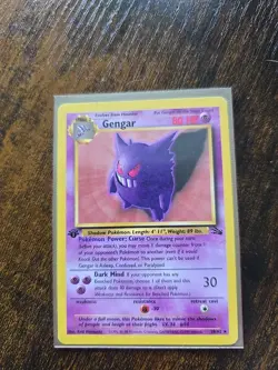 Pokemon Gengar TCG 20/62 1st Edition Non-Holo Card Fossil - Image 1