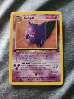Pokemon Gengar TCG 20/62 Fossil Regular 1st Edition Rare Card - Image 1