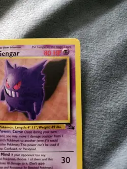 Pokemon Gengar TCG 20/62 Fossil Regular 1st Edition Rare Card - Image 2