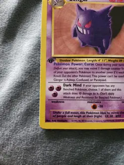 Pokemon Gengar TCG 20/62 Fossil Regular 1st Edition Rare Card - Image 3