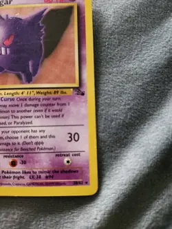 Pokemon Gengar TCG 20/62 Fossil Regular 1st Edition Rare Card - Image 4