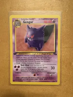 Pokemon Gengar TCG 20/62 1st Edition Non-Holo Card Fossil Vintage 1999 - Image 1