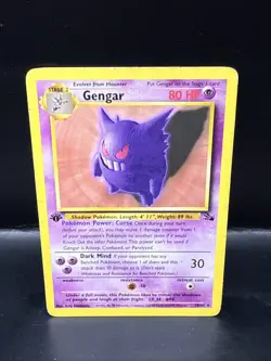 Pokemon Gengar TCG 20/62 1st Edition Non-Holo Card Fossil Vintage 1999 - Image 1