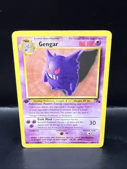Pokemon Gengar TCG 20/62 1st Edition Non-Holo Card Fossil Vintage 1999 - Image 2