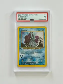Pokemon Neo Revelation #14 Suicune Holo 1st Edition 2001 PSA 7 Near Mint - Image 1