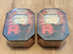 Pokemon TCG Destined Rivals Persian Team Rocket Tin New Factory Sealed - 2x box - Image 1