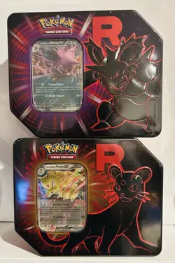 Team Rocket Tin Pokemon Tcg Factory Sealed X2 Destined Rivals Promo Persian Ex - Image 1