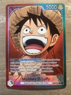 Monkey.D.Luffy (001) (Alternate Art) OP13-001 Carrying On His Will NM - Image 1